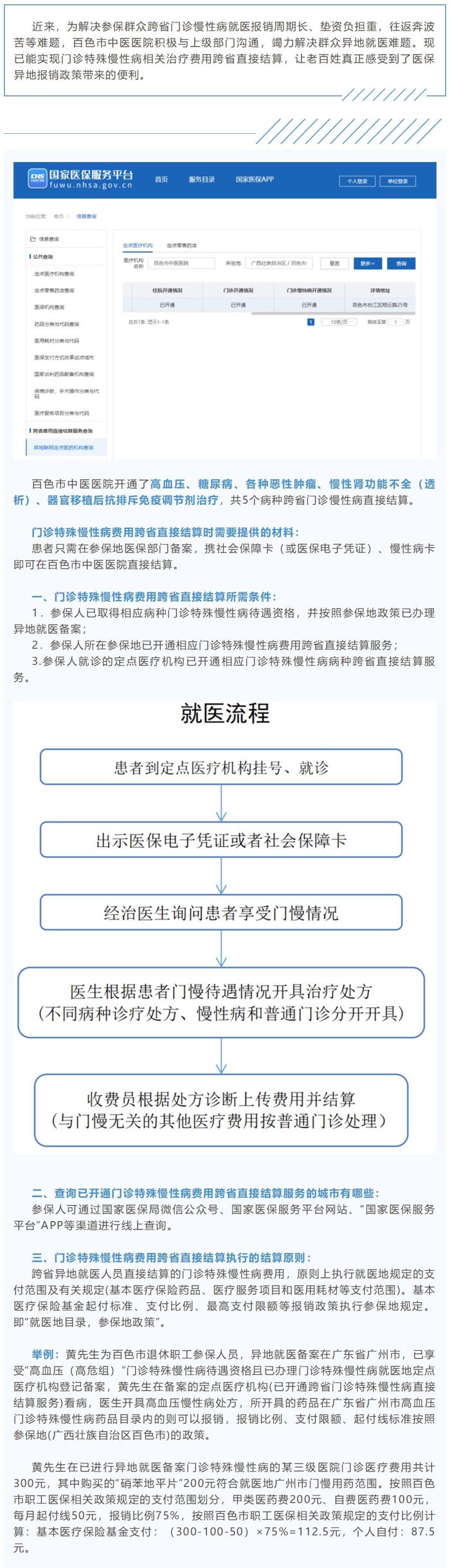 【好消息】这5种门诊特殊慢性病在太阳成集团tyc4633可跨省直接结算